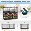 OdoVow Freezer Organizer Bins, 2 Pack Stackable Deep Freezer Organizer