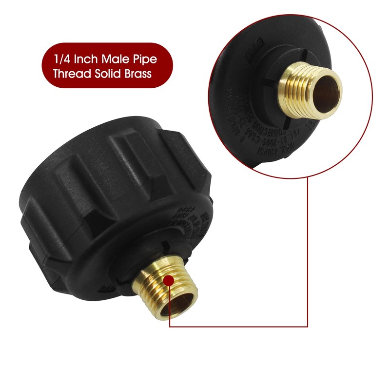 MENSI Propane Gas Cylinder QCC Type Adapter with 1/4" Male