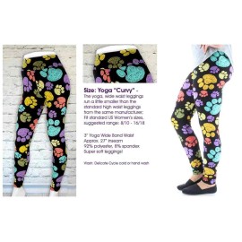 Unbranded Pawprint Paw Prints Leggings - YOU PICK SIZE - Standard, Plus, Extra Curvy, NEW - Curvy / Plus (12-18)