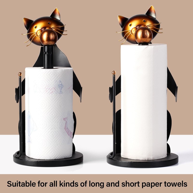 Cat Paper Towel Holder Countertop, Farmhouse Paper Towel Holder Stand