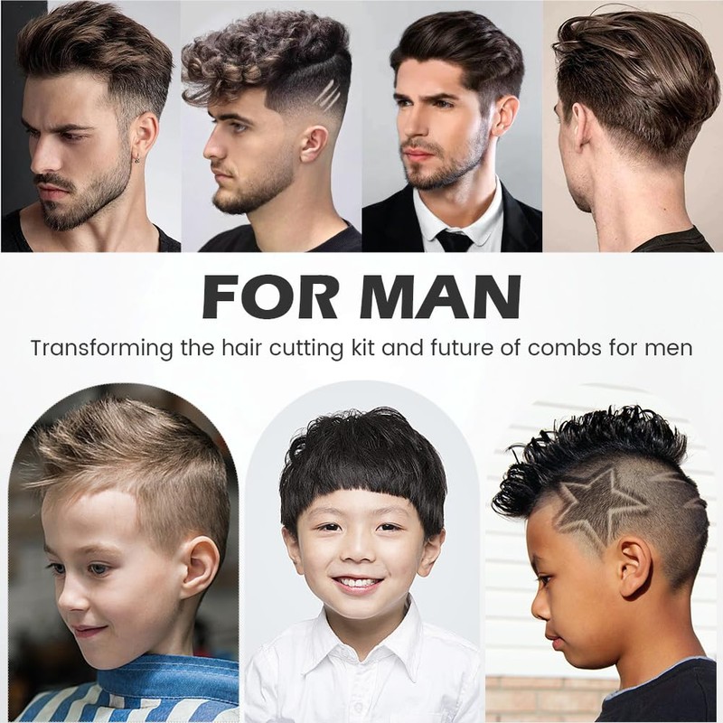 2PCS Barber Gradient Positioning Combs, Ergonomic Barber Fade Combs Professional