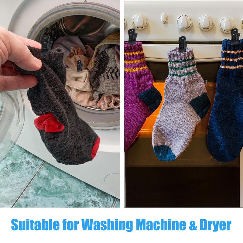 Byffoer Sock Clips [60 PCS] - POM Material, Portable Laundry