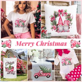 DoreenBow 12 Sheets Christmas Iron on Stickers Iron on Decals Patches Heat Transfer Stickers Snowflake Iron on Appliques Decoration for Clothing T-Shirt Pillow Covers