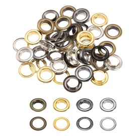 sourcing map 100 Set Copper Grommets Eyelets, 9/16"(14mm) Grommets Eyelets with Washers Grommets Kit Copper Eyelets for Belts, Shoes, Clothes, Bead Cores, DIY Project (Gold/Silver/Grey/Bronze)