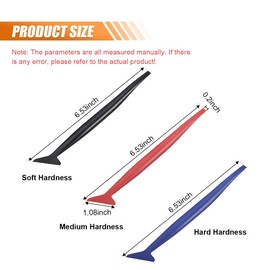 KITUREK Car Wrapping Vinyl Tool Kit, 3 in 1 Flexible Micro Squeegee Set, Corner Squeegee Curves Slot Tools with 3 Different Hardness, for Auto Stickers, Vinyl Wraps Application (3PCS)