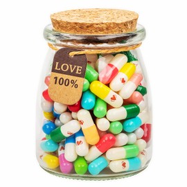HYOUCHANG Capsule Letters Message in A Bottle - Love Pills - The Love Gifts for Boyfriend and Girlfriend(Mixed Color130pcs)