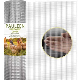PAULEEN Hardware Cloth 1/4 inch 36inX100ft 23Gauge,Hot Dipped Galvanized After Welding, Chicken Wire Fence,Rabbit Wire Welded Wire Fencing Wire Mesh for Vegetables Garden Animal Poultry Netting
