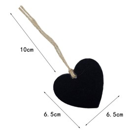 SUPVOX Decorative Heart Mini Blackboard Gift Tags Decorative Hanging Heart Pendant Wedding Hanging Decoration Party Decoration Pack of 10 (Black)
