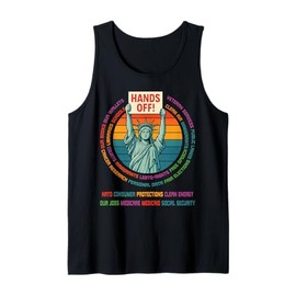Vintage Liberty Statue Hands Off Freedom Protest Retro Tank Top