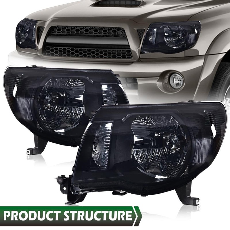 LQI Headlights Assembly Compatible with Toyota Tacoma 2005-2011 Bumper Headlamp