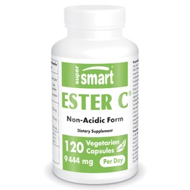 Supersmart - Ester C® 9444 mg Per Serving - Ascorbic Acid: Exclusive Form That Provides Four Times More Vitamin C - Fatigue & Stress Relief - Energy Pills | Non-GMO & Gluten Free - 120 Capsules