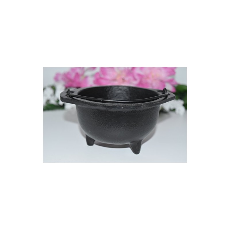 Nature Land Candles Large Cast Iron Cauldron for Incense, Resin/Cones