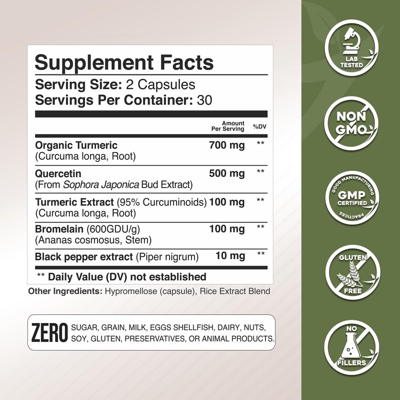 Gade Nutrition Turmeric Quercetin with Bromelain Supplement | Supplement in