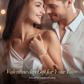 LOUISA SECRET Infinity Bracelet for Women, Sterling Silver 925 Bracelets for Womens Adjustable with Infinity Heart, Jewellery for Women, Wedding Anniversary Birthday Gifts for Wife Her Girls