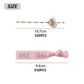 20 Party Straws, 10 Wristbands in Champagne Color, Party Photo Props, Table Decoration Straws, Bridal Wedding Straws, Bachelor Party Straws, Love Straws