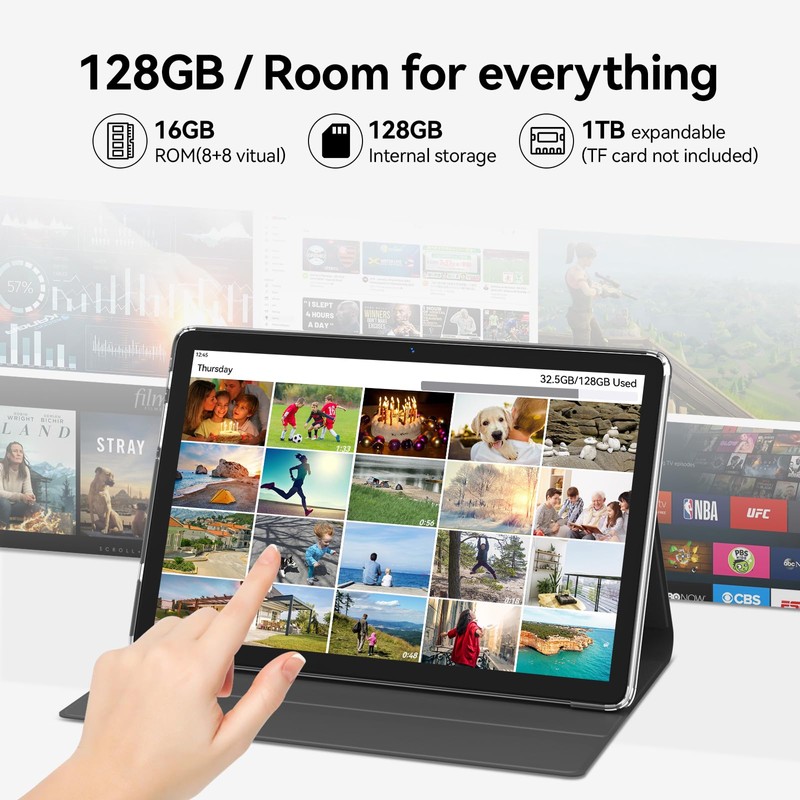 ANTEMPER Tablet, 10 Inch Android Tablet with 128GB ROM, 16GB