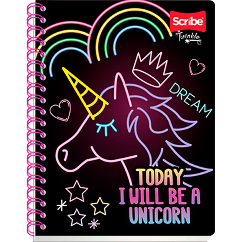 Scribe, TWINKLE, Cuaderno Profesional Espiral Doble de Pasta Semi Rígida,