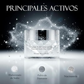 Marie d'Argan Crema Facial De Día Antiedad 50 g Con Hialuronato De Sodio, Niacinamida Y Polvo De Diamante, Hidratante, Iluminadora, Para Piel Seca Y M