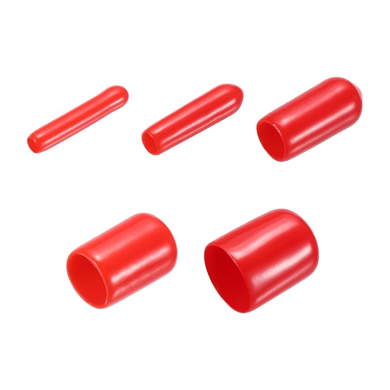 sourcing map 100pcs Round Rubber End Caps Protective Caps 1/16"