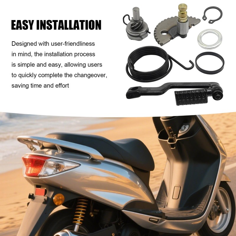 Ollanoos Motorcycle Starter Lever Shaft Kit, Moped Kick Start Lever