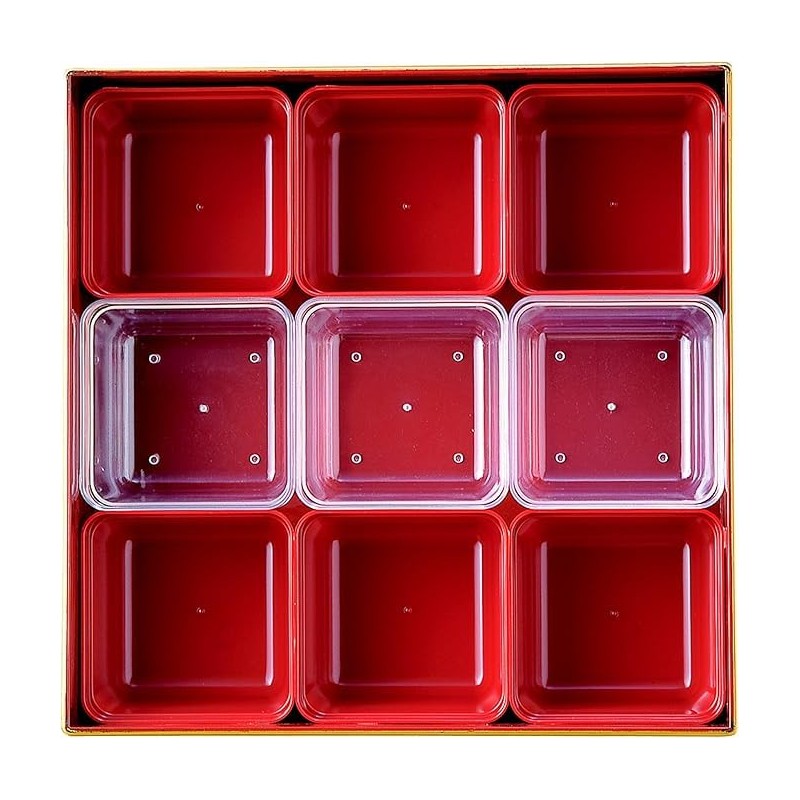 Cultivating Lacquer H-151-66 6.5-inch Heavy Block Dividers, 9 Red Partitions