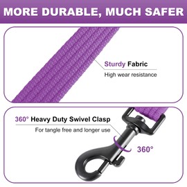 lynxking 6FT Dog Leash for Large Medium Small Dogs,Strong Durable Heavy Duty Nylon Leashes for Walking and Training, Heavy Duty 6 Foot Dog Leash with D Ring for Puppy