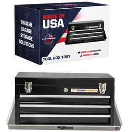 Pit Posse 540 Tool Box Storage Holder Tray Shelf Aluminum Cabinet - Made in USA - Enclosed Cargo Race Trailer Shop Garage Accessory for Toolboxes (Silver)