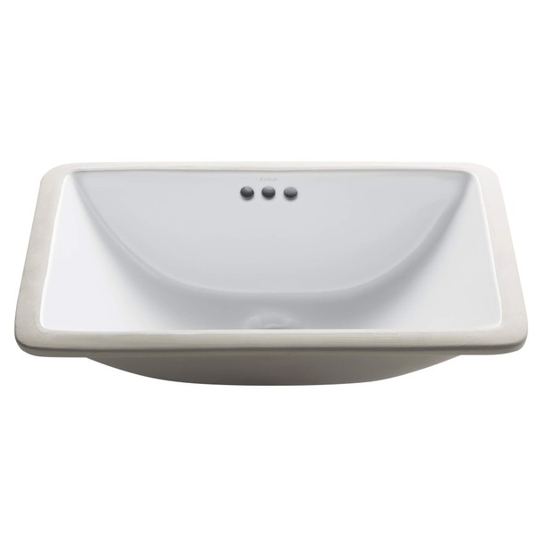 Kraus KCU-241 Elavo Bathroom Undermount Sink, 21 Inch, 24 Inch , White