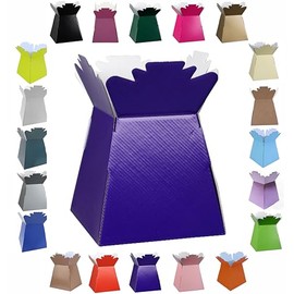 Glossy Vibrant Bouquet, Flower Box/Vase - Transportation Display, Presentation Boxes (1, Purple)