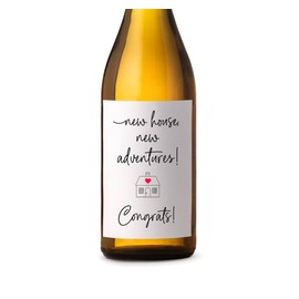Cute House Warming Gift Wine Label, New Home Present, Gifts for Couple, Realtor Gift, Congratulations Home Sweet Home, Wine Bottle Stickers