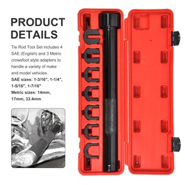 WINMAX TOOLS AUTOMOTIVE Inner Tie Rod Remover Installation Tool Wrench Kit Set with SAE & Metric Adaptor