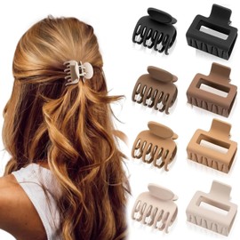 Aucuu Small Hair Clip, Pack of 8, Claw Hair Clips, Medium Claw Clip, Small Hair Clip, Non-Slip Hair Clip, Women's Hair Clips for Thin, Thick Hair, Hair Styling Accessories for Women and Girls