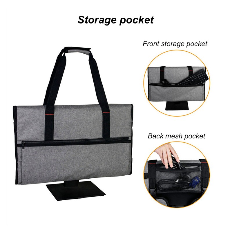 Desktop Computer Monitor Carrying Case Moving Monitor Screen Protective Bag