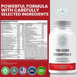 2nd Springs Tri-Core Essentials - 3 A Day Comprehensive Multivitamin Multimineral Complex