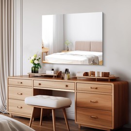 CILIBER Frameless Mirror, 30x36 inch Rectangle Bathroom Mirror for Wall, Upgraded Shatterproof Vanity Mirror with Polished Edge for Bathroom,Bedroom,Living Room and Entryway