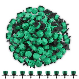 100PCS 0-135L/H Adjustable Irrigation Drippers Sprinklers 1/4 Inch Emitter Dripper Micro Drip Irrigation Sprinklers for Watering System (Green)