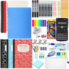 Gilprop Back to School Supplies Kit for Student 7-12 Grades Middle High School Backpack Back to School Supplies Bag Set Elementary Essential Bundle Bulk Essentials Includes calculators markers.(1 Set)