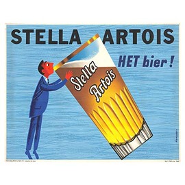 historic pictoric Beer Stella Artois Rohonyi - 20in x 16in Vintage Poster Print