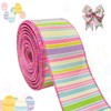 Wired Easter Ribbon 2.5 Inch x 20 Yards,Colorful Canvas Fine