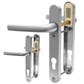 UPVC Door Handle Avocet Pioneer Sprung 92mm PZ Double Glazing Pair Set Patio PVC Satin Silver 122mm