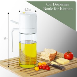 Jikoni Yetu Oil Dispenser Bottle for Kitchen - 2 in 1 Olive Oil Dispenser and Oil Sprayer, Olive Oil Sprayer For Cooking, Salad, Barbecue - Olive Oil Dispenser Bottle For Kitchen Cooking.