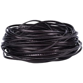 GORGECRAFT 10mx2mm Fold Over PU leather Strip Cord Coconut Flat Soft Leather Trimming Strap Trimming Metallic Leather Braiding String for DIY Sewing Crafts Belt Bracelet Jewelry Making