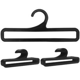 50 Packs Tea Towel Hanger Display, 7.7" Long Black Multifunctional Plastic Hangers Storage Racks Suitable for Hanging Legging Storing Scarf Clothes Sock Retail Wardrobe Ties Shawls Rings Belts Scarves