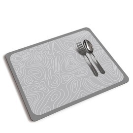 Haussentials Fast-Absorbent Dish Drying Mat - 19.7x15.75" Topographic Print, Non-Slip PVC Kitchen Counter Protector, Easy Clean, Space-Saving for Kitchens, Bars, Hotels