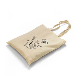 tradercat Jute Bag Printed Vintage 100% Cotton Fabric Bag Printed Flowers One Line Art Jute Bag Aesthetic as a Fashion Accessory Jute Bag Sayings, Flower Art 2