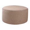 Baoblaze Ottoman Slipcovers Round Footrest Footstool Covers Stretch Storage Ottoman
