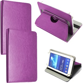 8 inch Tablet Case Cover - Universal Leather Stand Case Folio Cover Magic Leather 360° Rotating Case Fits for ALL 8.0" Inch Tablets (Purple)
