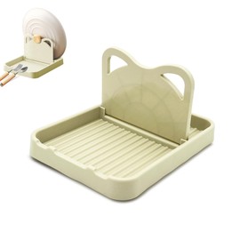 Lesbyit Foldable Pan Lid Holder with Drip Pad, Heat-Resistant Kitchen Utensils Rest, Multi-Use Design – Space-Saving Kitchen Organiser for Ladles, Tongs, Spatula
