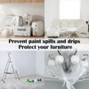 NICOLEKAY 0.4mil Painters Plastic Drop Cloth，9x12ft Plastic Tarp Waterproof Dustproof，Painting