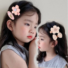 Bianhuan Baby Hair Clip, Baby Hairpins, Hair Clip, Stylish, Simple, Ribbon, Cute, Kids Hair Accessories, Girls, Children, Hair Clip, Birthday, Gift, Set of 10 (Beige)